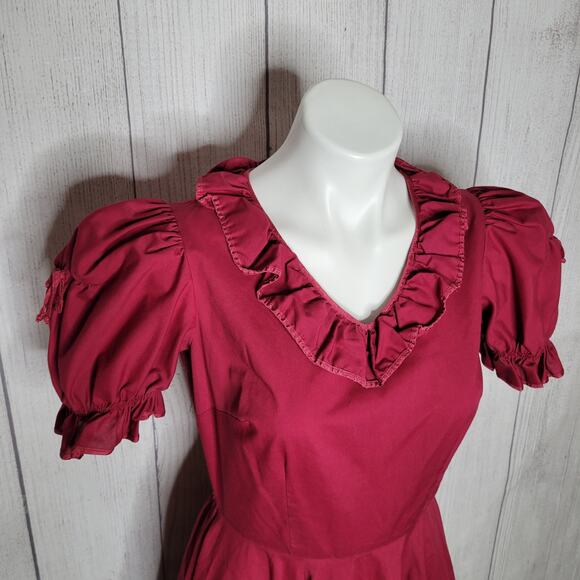 Vintage Malco Modes Red Westerm Square Dance Rockabilly Dress Size 10 - Picture 4 of 10